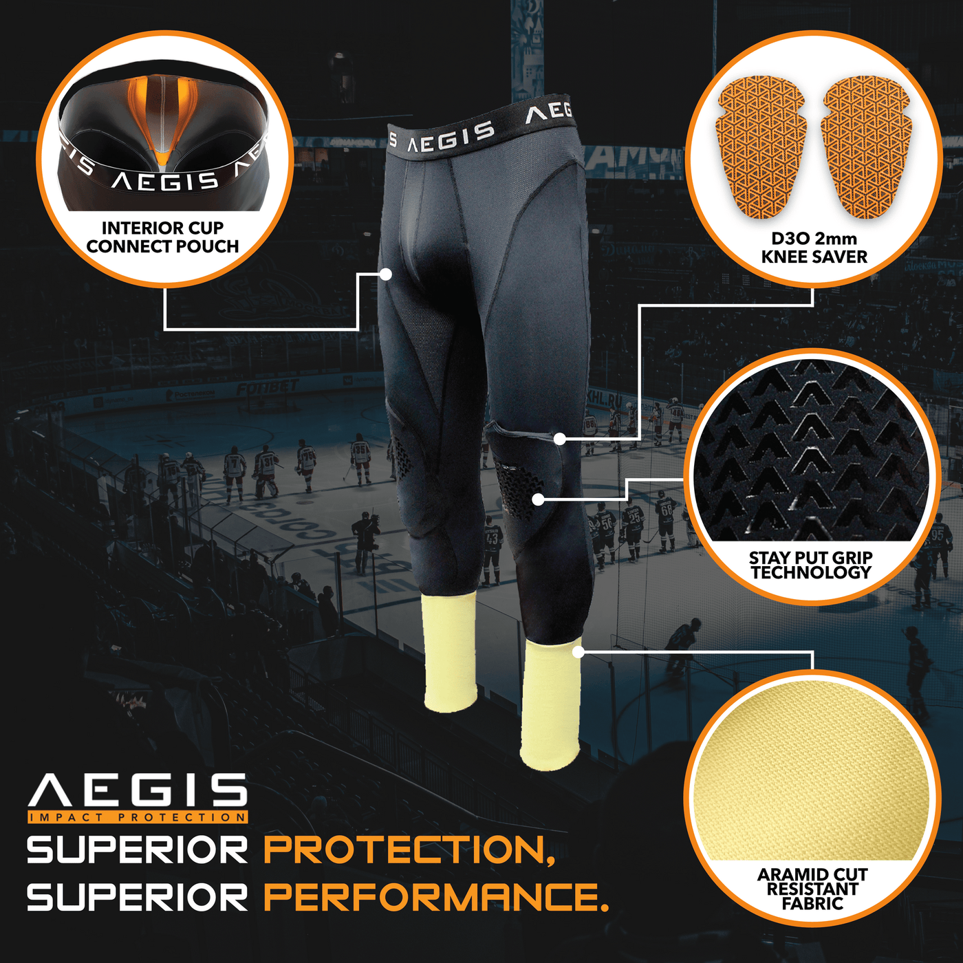 Aegis Interceptor Senior Goalie Baselayer Padded Pants - TheHockeyShop.com