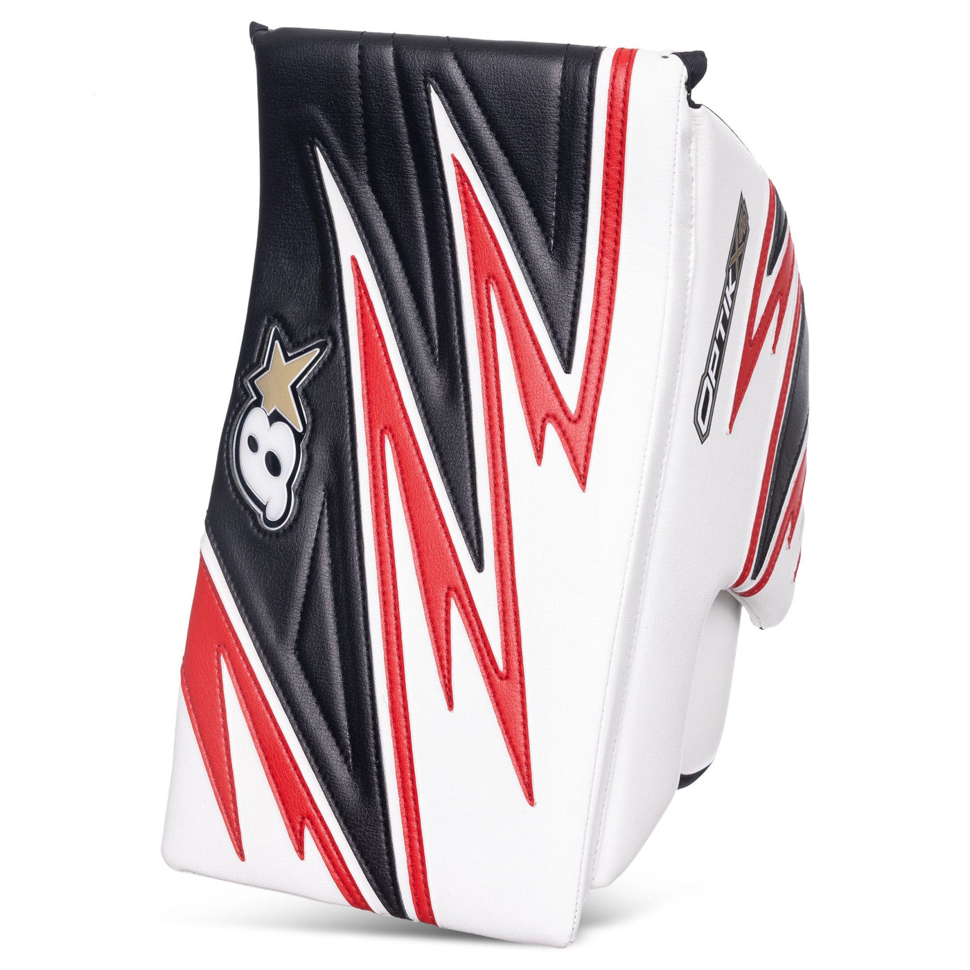 Brian's Blockers Brian's OPTIK X4 Junior Goalie Blocker White / Black / Red / Regular - TheHockeyShop
