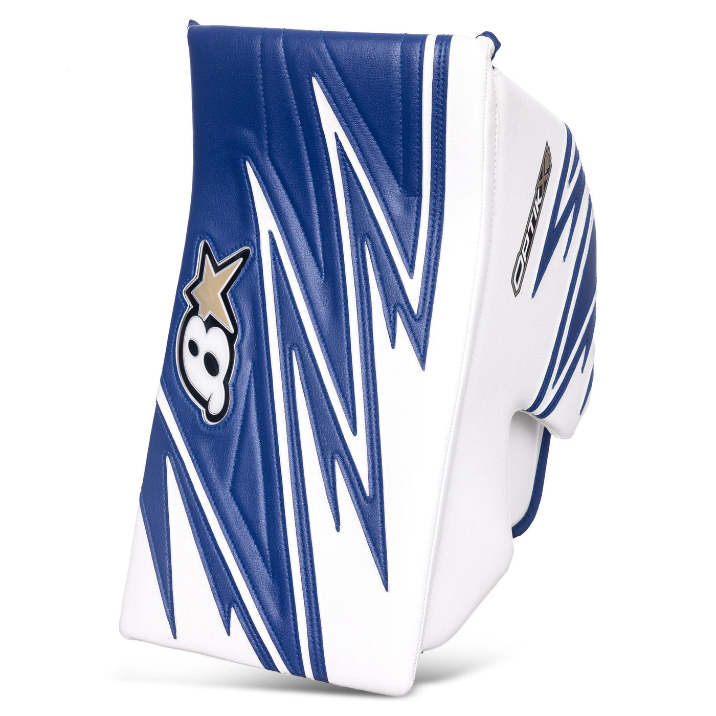 Brian's Blockers Brian's OPTIK X4 Senior Goalie Blocker White / Blue / Regular - TheHockeyShop