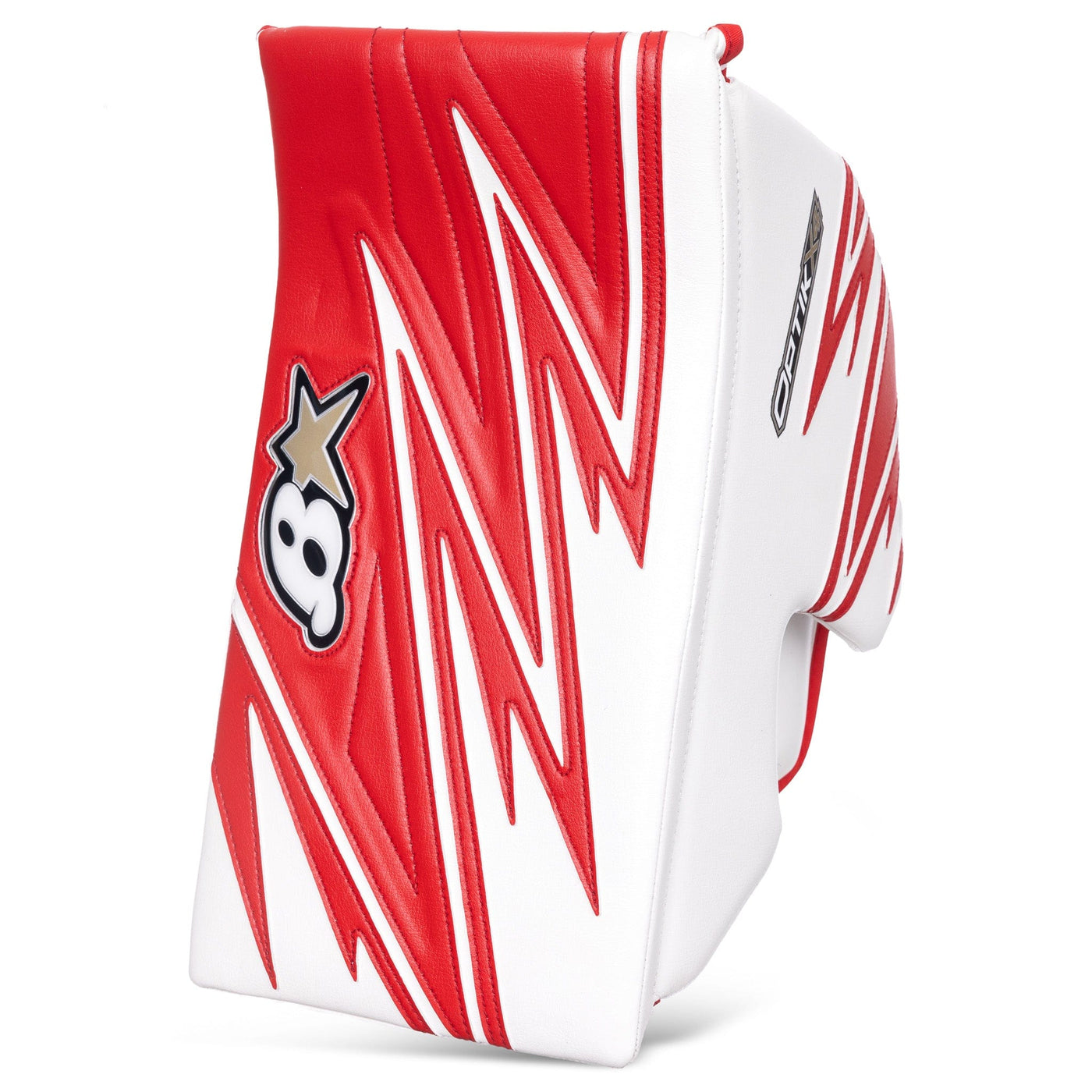 Brian's Blockers Brian's OPTIK X4 Senior Goalie Blocker White / Red / Regular - TheHockeyShop