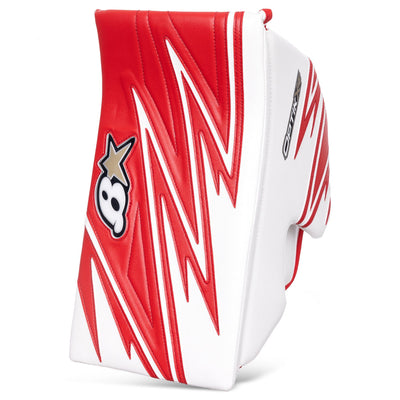 Brian's Blockers Brian's OPTIK X4 Senior Goalie Blocker White / Red / Regular - TheHockeyShop
