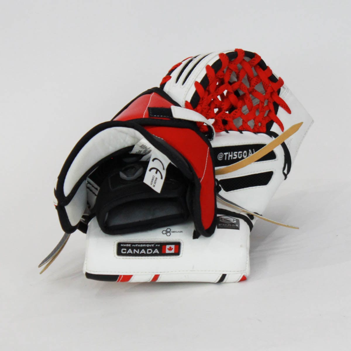 Brian's Full Sets (Demo) Brian's OPTiK Senior Goalie Catcher - Demo B White / Red / Black / Regular - TheHockeyShop