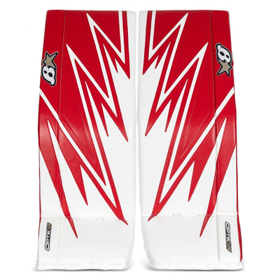 Brian's Leg Pads Brian's OPTIK X4 Intermediate Goalie Leg Pads White / Red / 31+1 - TheHockeyShop