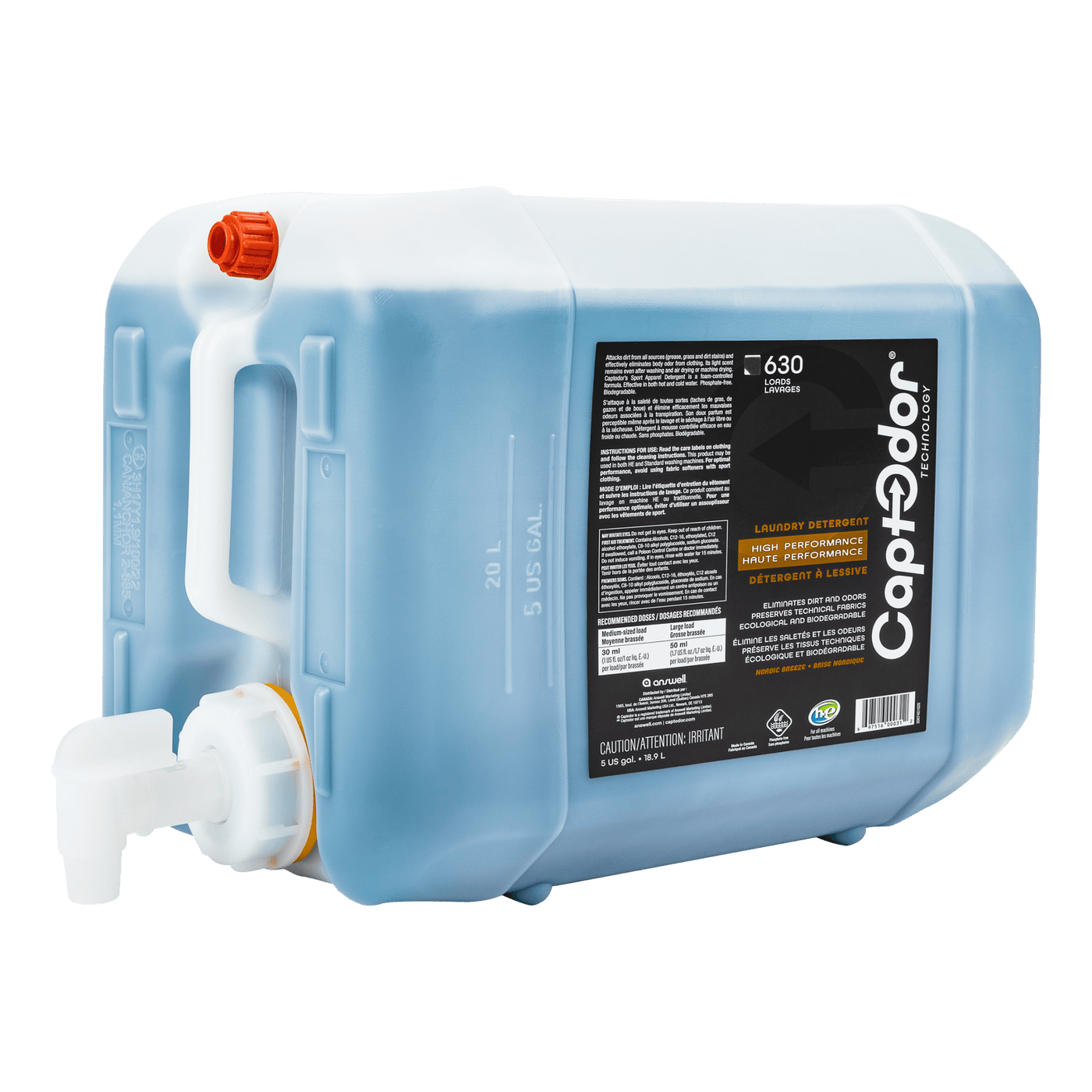 Captodor Laundry Detergent - 18.9L - TheHockeyShop.com