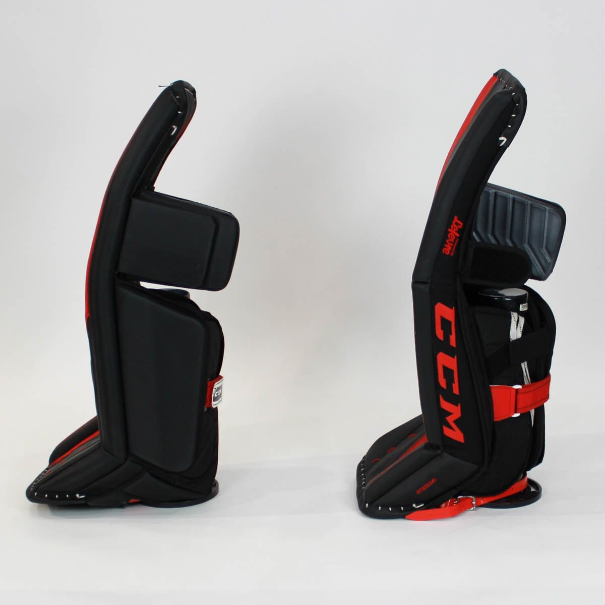 CCM Full Sets (Demo) CCM Premier 2 Pro Senior Goalie Leg Pads - Demo A Black / Red / 35+1 - TheHockeyShop