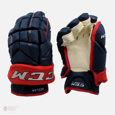 CCM HG12SP Pro Stock Hockey Gloves - Lukas Sedlak - Columbus Blue Jackets