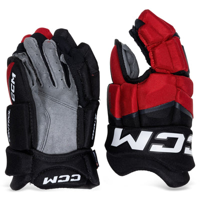 CCM Gloves CCM Jetspeed Control Junior Hockey Gloves Black / Red / White / 12" - TheHockeyShop
