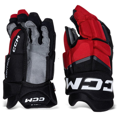 CCM Gloves CCM Jetspeed Control Senior Hockey Gloves Black / Red / White / 13" - TheHockeyShop