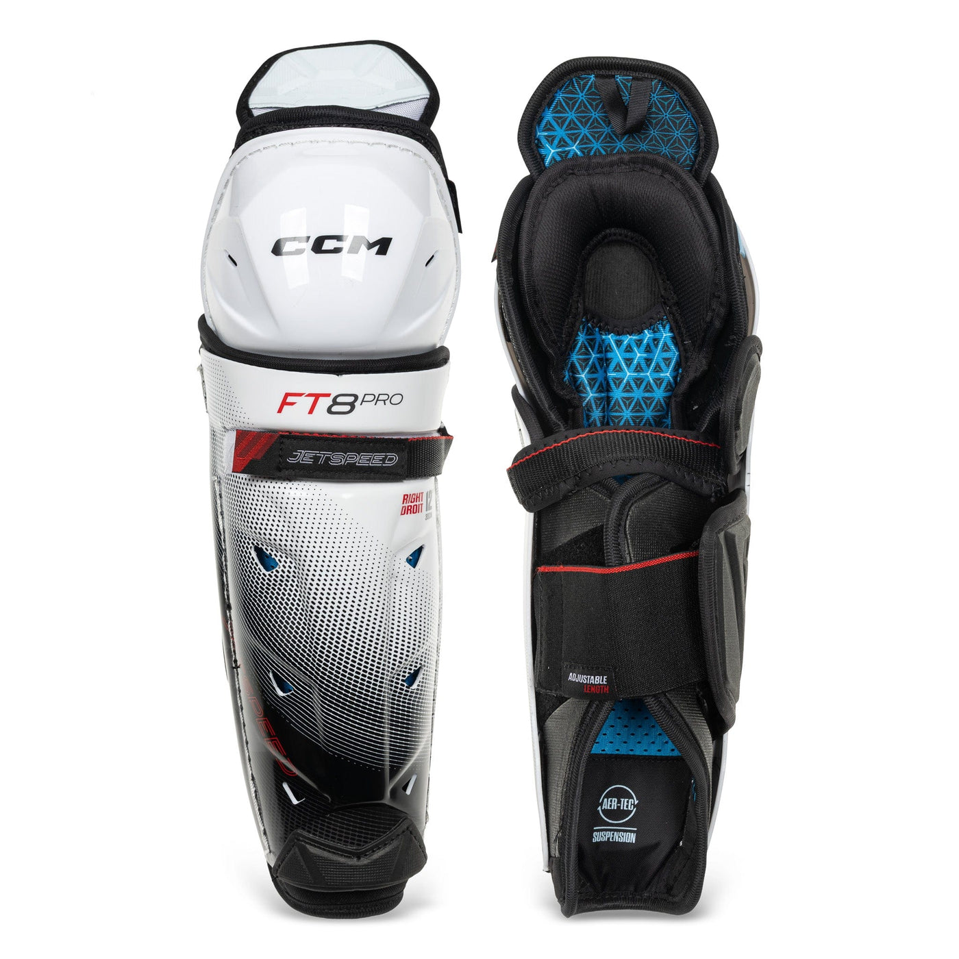 CCM Jetspeed FT8 Pro Junior Hockey Shin Guards - TheHockeyShop.com