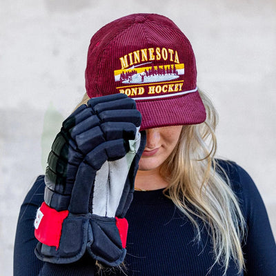 Celly Hockey Minnesota Pond Hockey Snapback Hat - Red Corduroy - TheHockeyShop.com