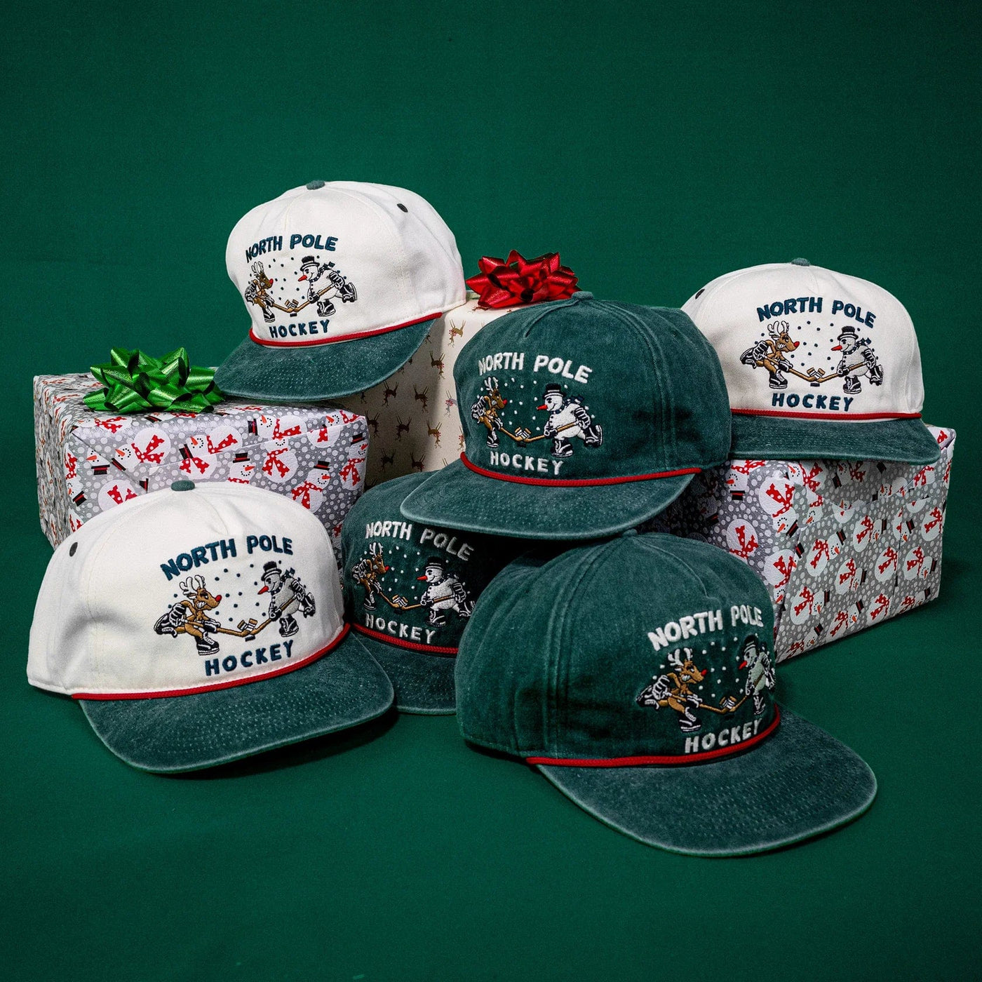 Celly Hockey North Pole Hockey Snapback Hat - Cream/Evergreen - TheHockeyShop.com