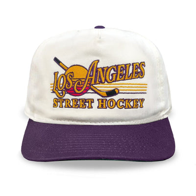 Celly Hockey Los Angeles Street Hockey Snapback Hat - Cream/Purple - TheHockeyShop.com
