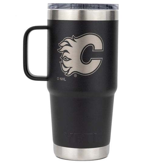 YETI Rambler 20oz Travel Mug - Calgary Flames Black - The Hockey Shop