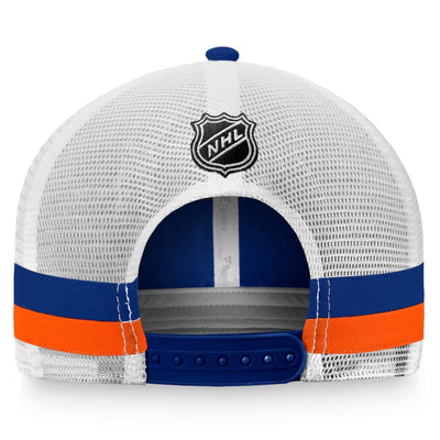 Fanatics Fundamental Structured Trucker w/Stripes Hat - Edmonton Oilers - TheHockeyShop.com