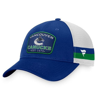 Fanatics Fundamental Structured Trucker w/Stripes Hat - Vancouver Canucks - TheHockeyShop.com