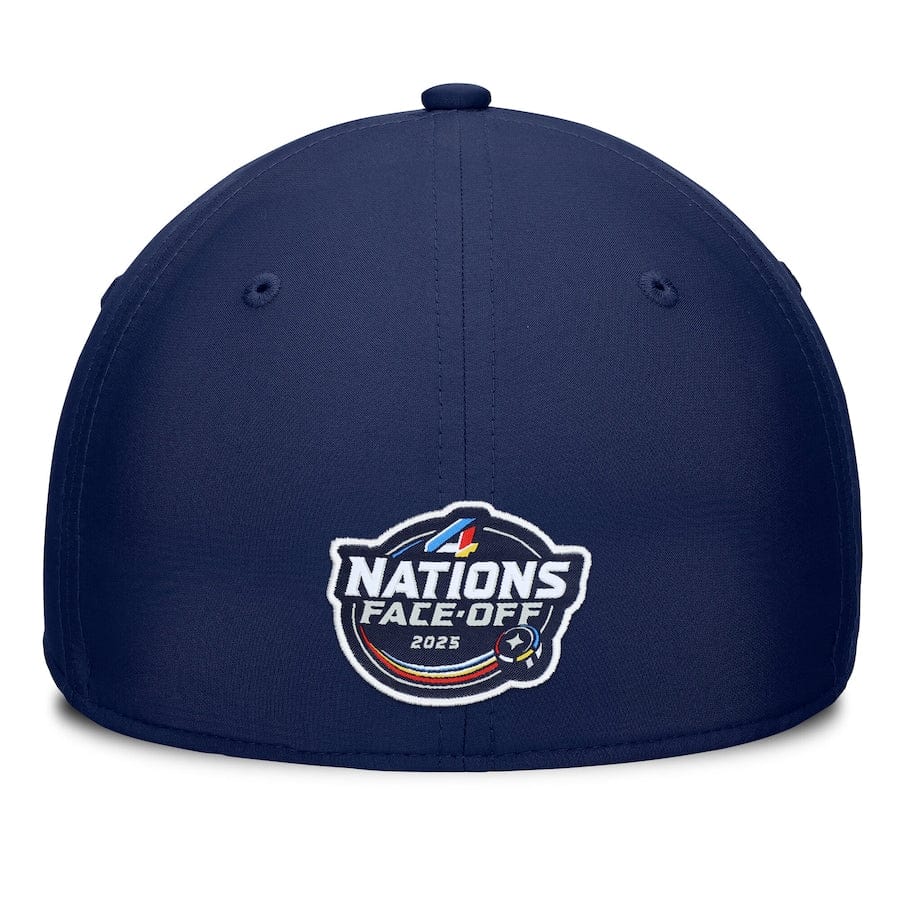 Men's Finland Fanatics White/Navy 2025 4 Nations Face-Off Stretch Fit Hat - TheHockeyShop.com
