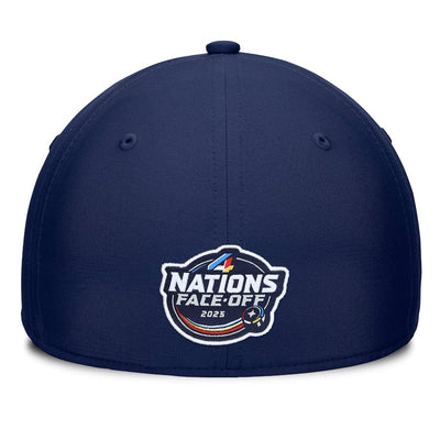 Men's Finland Fanatics White/Navy 2025 4 Nations Face-Off Stretch Fit Hat - TheHockeyShop.com