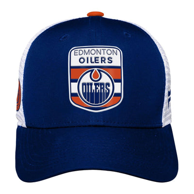 Outer Stuff NHL Draft Structured Trucker Youth Hat - Edmonton Oilers - TheHockeyShop.com