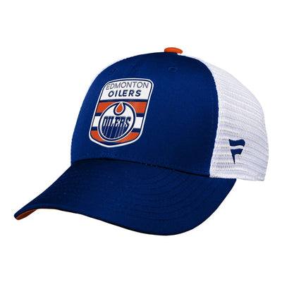 Outer Stuff NHL Draft Structured Trucker Youth Hat - Edmonton Oilers - TheHockeyShop.com