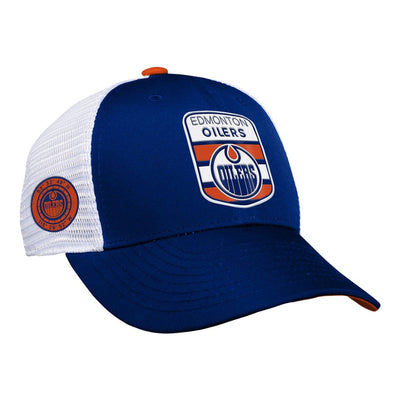 Outer Stuff NHL Draft Structured Trucker Youth Hat - Edmonton Oilers - TheHockeyShop.com