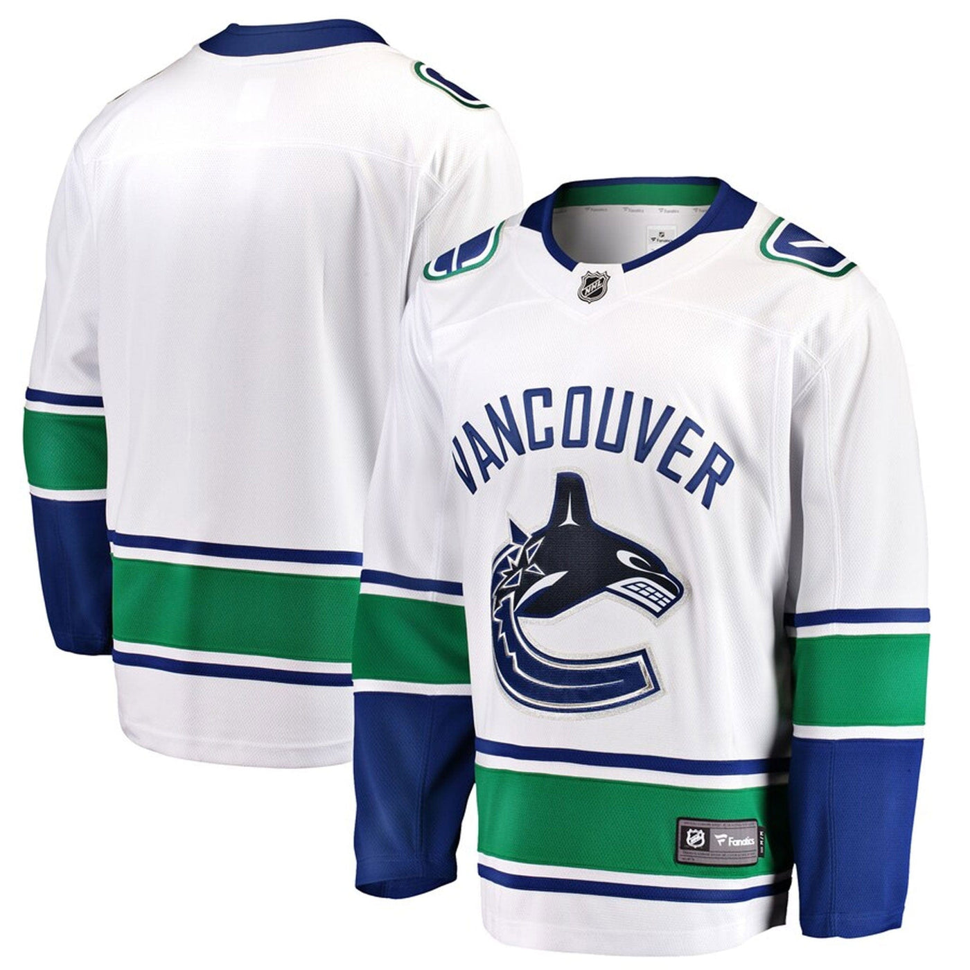 Fanatics Breakaway Senior Away Jersey - Vancouver Canucks White Orca - TheHockeyShop.com
