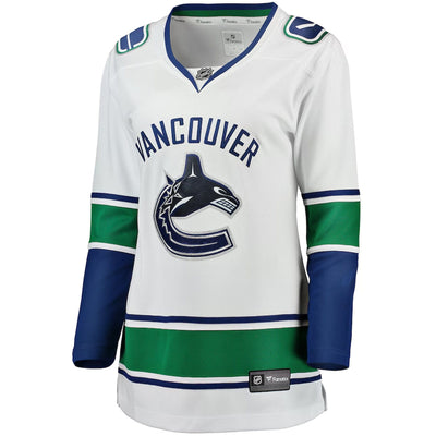 Fanatics Breakaway Womens Away Jersey - Vancouver Canucks White Orca - TheHockeyShop.com