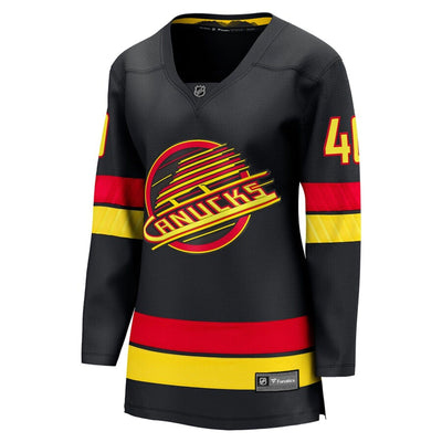 Fanatics Breakaway Womens Home Jersey - Vancouver Canucks Black Third Skate - Elias Pettersson - TheHockeyShop.com