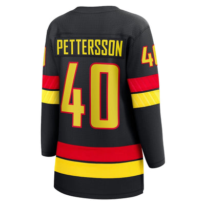 Fanatics Breakaway Womens Home Jersey - Vancouver Canucks Black Third Skate - Elias Pettersson - TheHockeyShop.com