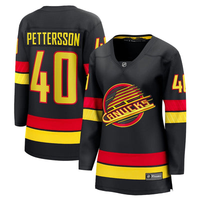 Fanatics Breakaway Womens Home Jersey - Vancouver Canucks Black Third Skate - Elias Pettersson - TheHockeyShop.com