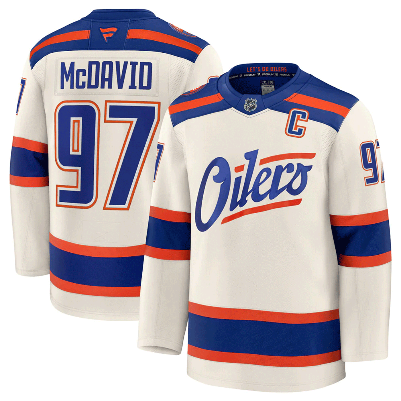 Fanatics NHL Jerseys Fanatics Premium Senior Alternate Jersey Edmonton Oilers - Connor McDavid 42 / Cream - TheHockeyShop