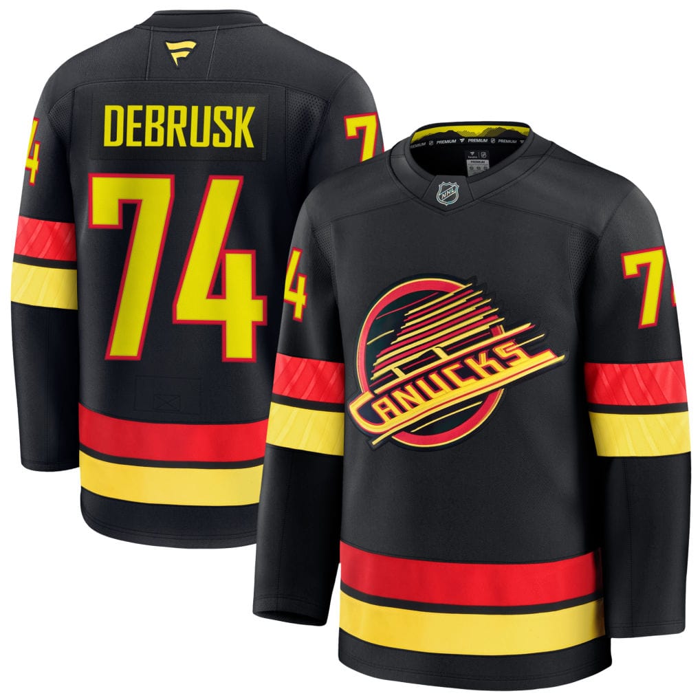 Fanatics NHL Jerseys Fanatics Premium Senior Alternate Jersey - Vancouver Canucks Black Skate Jake DeBrusk 42 - TheHockeyShop