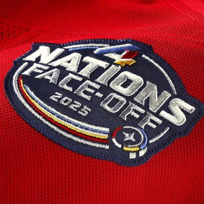 Men's Canada Nathan MacKinnon Fanatics Red 2025 4 Nations Face-Off Premium Player Jersey - TheHockeyShop.com