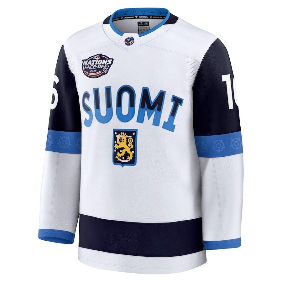 Men's Finland Aleksander Barkov Fanatics White 2025 4 Nations Face-Off Premium Jersey - TheHockeyShop.com