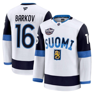 Men's Finland Aleksander Barkov Fanatics White 2025 4 Nations Face-Off Premium Jersey - TheHockeyShop.com