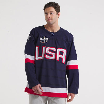 Men's USA Auston Matthews Fanatics Navy 2025 4 Nations Face-Off Premium Player Jersey - TheHockeyShop.com