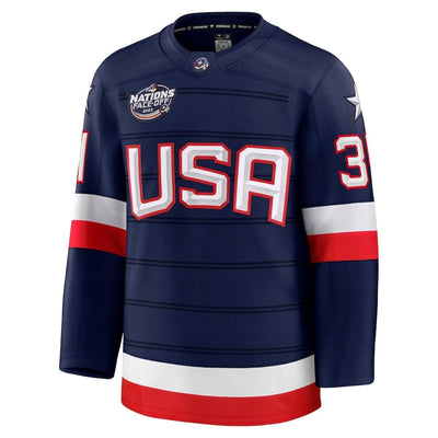 Men's USA Auston Matthews Fanatics Navy 2025 4 Nations Face-Off Premium Player Jersey - TheHockeyShop.com