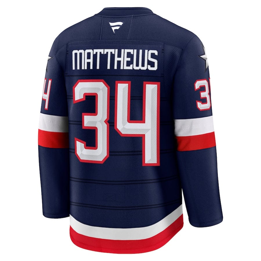 Men's USA Auston Matthews Fanatics Navy 2025 4 Nations Face-Off Premium Player Jersey - TheHockeyShop.com