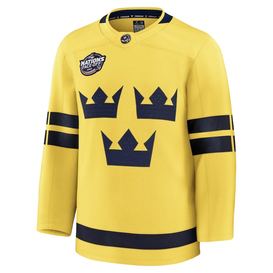 Sweden Fanatics 2025 4 Nations Face-Off Premium Jersey - Yellow - TheHockeyShop.com