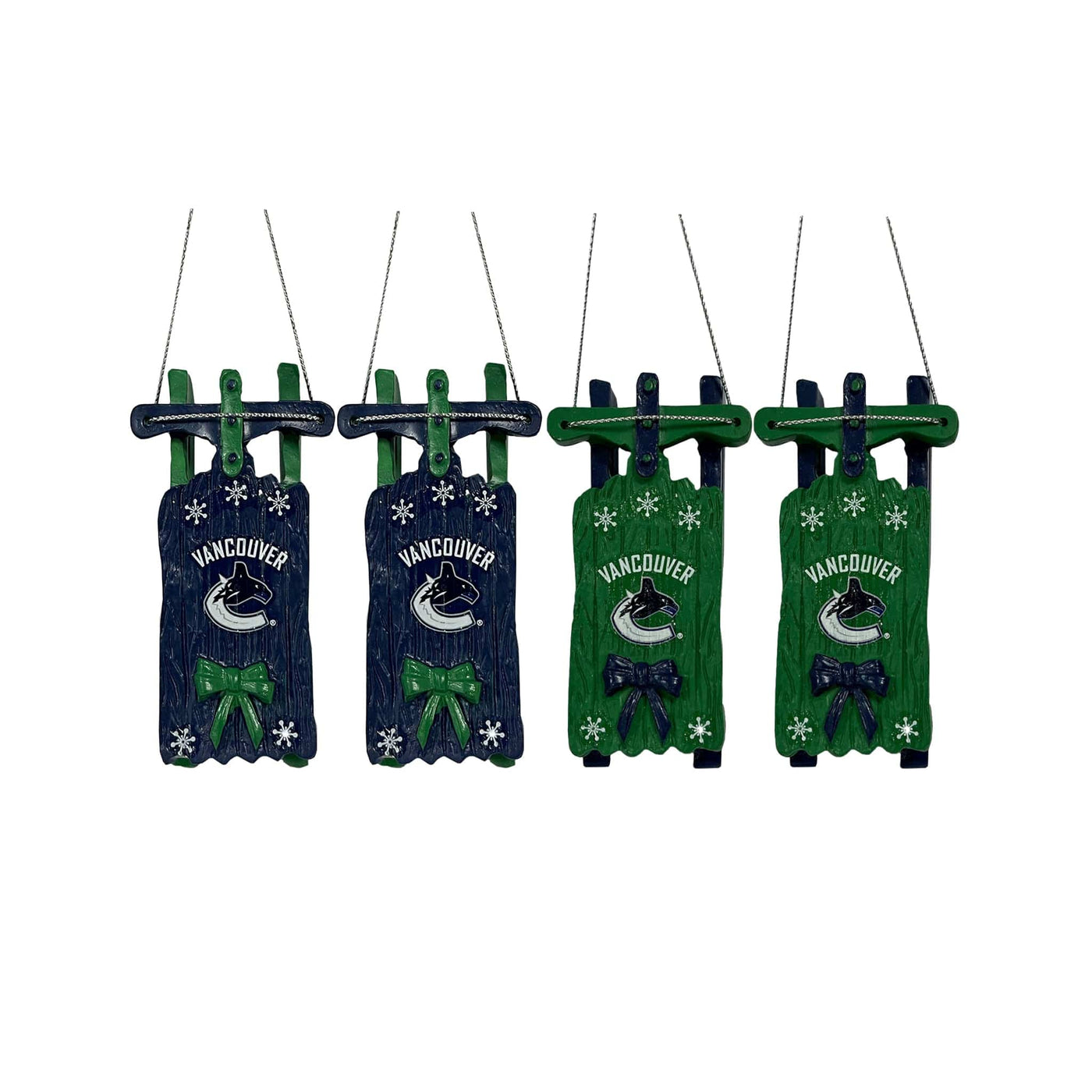 Forever Collectibles NHL Sleigh Ornament (4-Pack) - Vancouver Canucks - TheHockeyShop.com