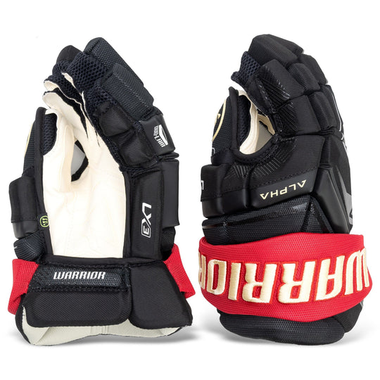 Warrior Alpha LX3 Pro Stock Senior Hockey Gloves - Canada 4 Nations Black/Red 13" - The Hockey Shop