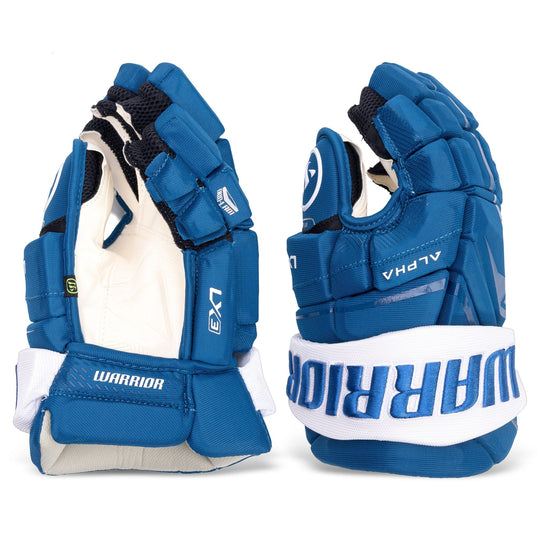 Warrior Alpha LX3 Pro Stock Senior Hockey Gloves - Colorado Avalanche Blue 13" - The Hockey Shop