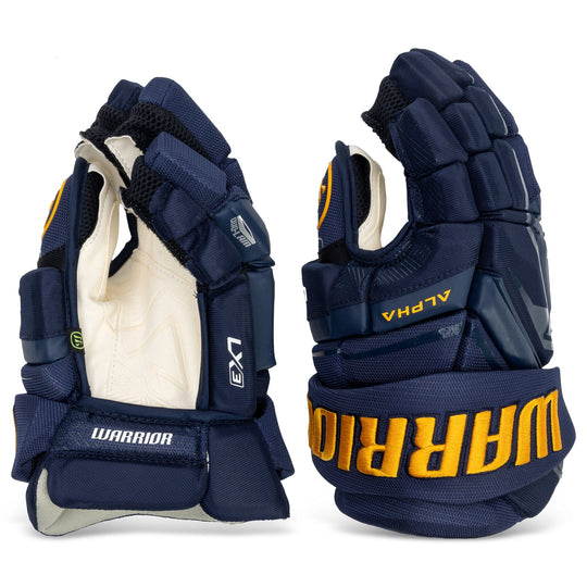 Warrior Alpha LX3 Pro Stock Senior Hockey Gloves - St. Louis Blues Navy 13" - The Hockey Shop