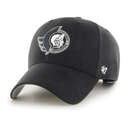 47 Brand NHL Basic MVP Adjustable Hat - Ottawa Senators OSFM / Black / White - The Hockey Shop