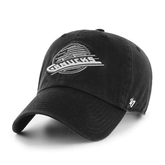47 Brand NHL Clean Up Adjustable Hat - Vancouver Canucks Skate Third Black / White / OSFM - The Hockey Shop