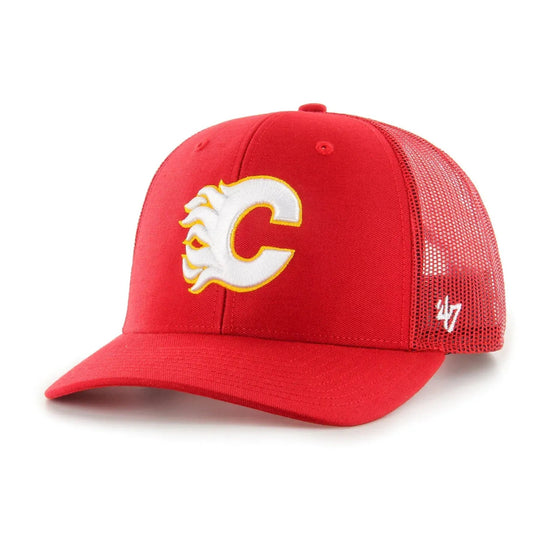 47 Brand NHL Trucker Adjustable Cap - Calgary Flames OSFM / Red / Red - The Hockey Shop