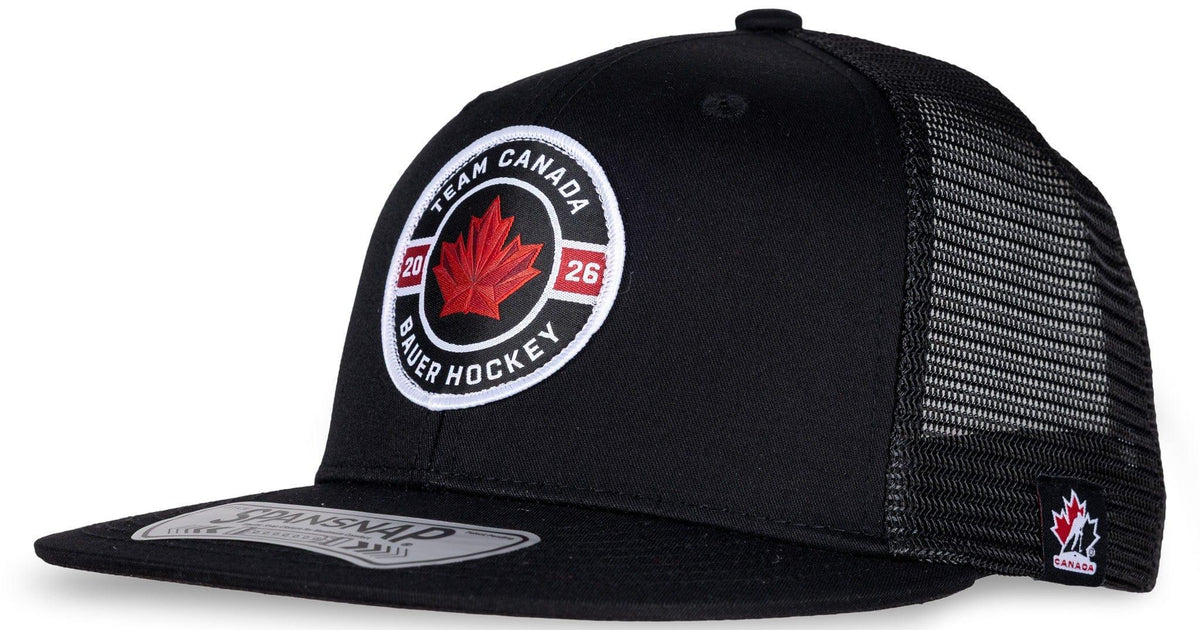 Bauer Hockey Canada Olympic Circle Flat Brim Hat - Black ...
