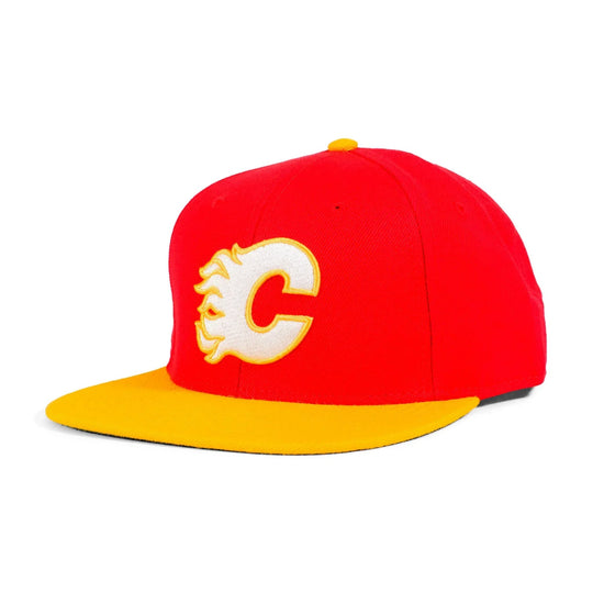 Calgary Flames - American Needle NHL Vintage Wool Replica Two Tone Snapback Hat OSFM / Red / Yellow - The Hockey Shop