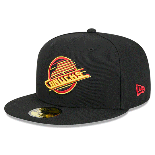 NewEra NHL 59Fifty Team Color Fitted Hat - Vancouver Canucks Skate 7 1/8 / Black - The Hockey Shop