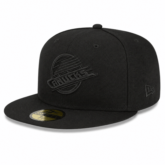 NewEra NHL 59Fifty Team Color Fitted Hat - Vancouver Canucks Skate - Black / Black 6 7/8 - The Hockey Shop