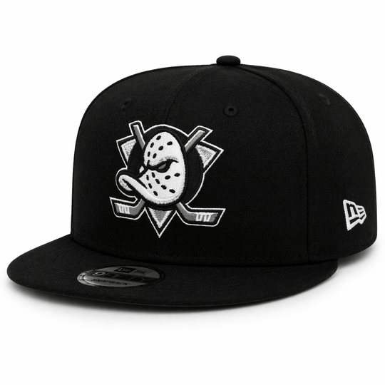 NewEra NHL 9Fifty Black / White Snapback Hat - Anaheim Ducks OSFM - The Hockey Shop